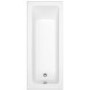 Single Ended Shower Bath with Front Panel & Black Bath Screen 1600 x 700mm - Rutland