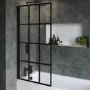 ONLY OPENED - Rutland Single Ended Square Bath with Front Panel & Black Grid Screen - Left Hand 1700 x 700