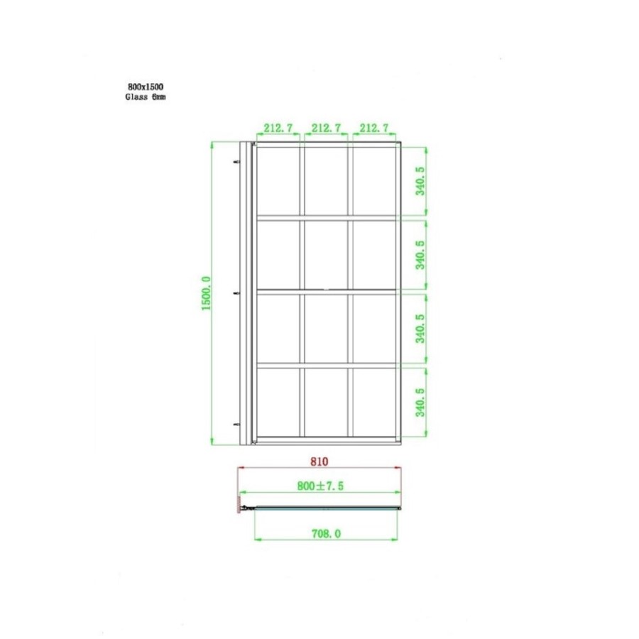 ONLY OPENED - Rutland Single Ended Square Bath with Front Panel & Black Grid Screen - Left Hand 1700 x 700