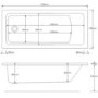 Single Ended Shower Bath with Front Panel & Black Bath Screen with Towel Rail 1700 x 700mm - Rutland