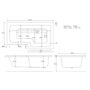 L Shaped Shower Bath with Front Panel & Chrome Bath Screen, Left hand 1500 x 850mm - Lomax