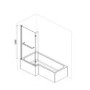 L Shaped Shower Bath with Front Panel & Chrome Bath Screen with Towel Rail, Left Hand 1500 x 850mm - Lomax