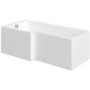 L Shaped Shower Bath with Front Panel & Chrome Bath Screen, Left hand 1500 x 850mm - Lomax