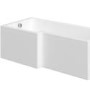 L Shaped Shower Bath with Front Panel & Chrome Bath Screen, Left hand 1500 x 850mm - Lomax