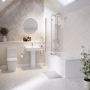 1500mm Left Hand Shower Bath Suite with Toilet Basin & Panels - Lomax