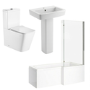 1500mm Right Hand Shower Bath Suite with Toilet Basin & Panels - Lomax