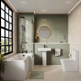 1500mm Right Hand Black Shower Bath Suite with Toilet Basin & Panels - Lomax