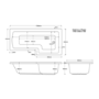 L Shaped Shower Bath Left Hand 1700 x 850mm - Lomax