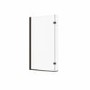 L Shaped Shower Bath with Front Panel & Black Bath Screen, Left Hand 1700 x 850mm - Lomax