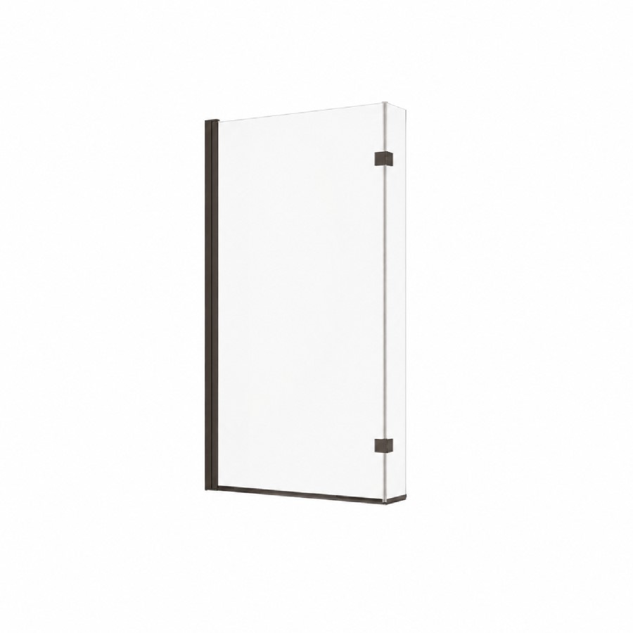 L Shaped Shower Bath with Front Panel & Black Bath Screen, Left Hand 1700 x 850mm - Lomax