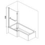 L Shaped Shower Bath with Front Panel & Matt Black Bath Screen with Towel Rail, Right Hand 1500 x 850mm - Lomax