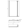 L Shaped Shower Bath with Front Panel & Brushed Brass Bath Screen, Right Hand 1700 x 850mm - Lomax