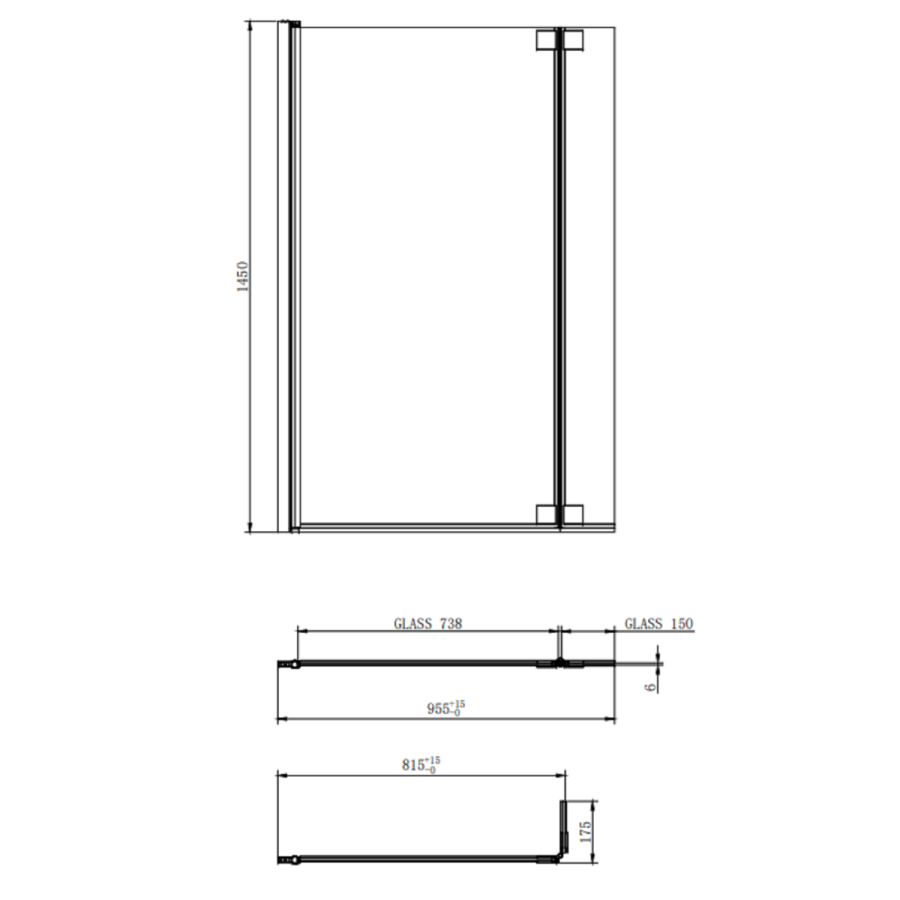 L Shaped Shower Bath with Front Panel & Brushed Brass Bath Screen, Right Hand 1700 x 850mm - Lomax