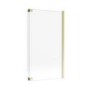 L Shaped Shower Bath with Front Panel & Brushed Brass Bath Screen, Right Hand 1700 x 850mm - Lomax