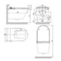 Wall Hung Smart Bidet Japanese Toilet & 820mm Frame Cistern and Chrome Pneumatic Flush Plate - Purificare