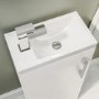 400mm White Freestanding Cloakroom Vanity Unit with Basin and Chrome Handle - Ashford