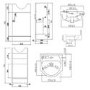 455mm White Freestanding Cloakroom Vanity Unit with Basin - Classic
