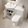 1060mm White Toilet and Sink Unit with Round Toilet - Classic