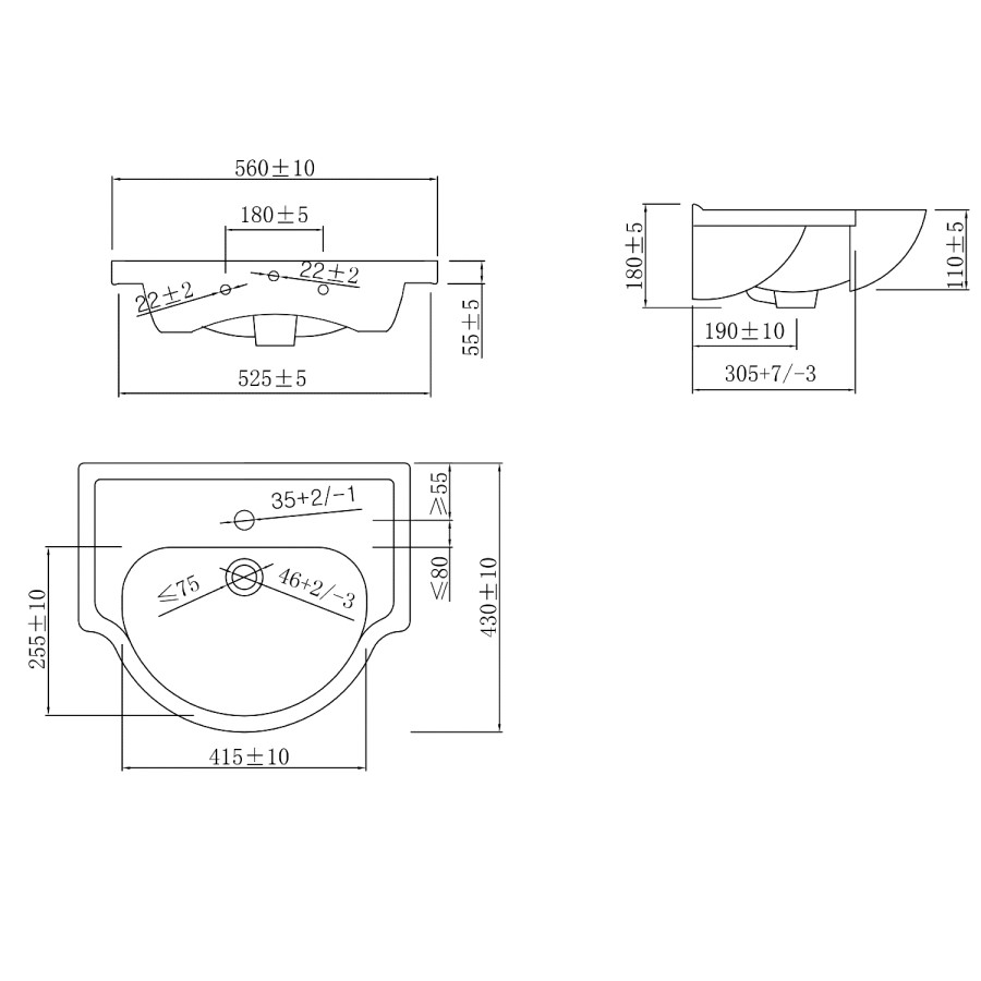 1060mm White Toilet and Sink Unit with Round Toilet - Classic