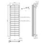 Black Towel Radiator 1600 x 500mm with Pipe Kit and Straight Valves - Sonoran