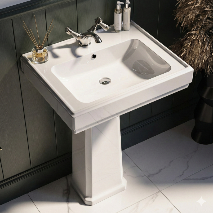 Traditional Chrome Freestanding Bath Suite with Toilet & Basin - Park Royal