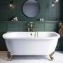 Grade A1 - Freestanding Double Ended Back to Wall Bath with Brushed Brass Feet 1700 x 745mm - Park Royal