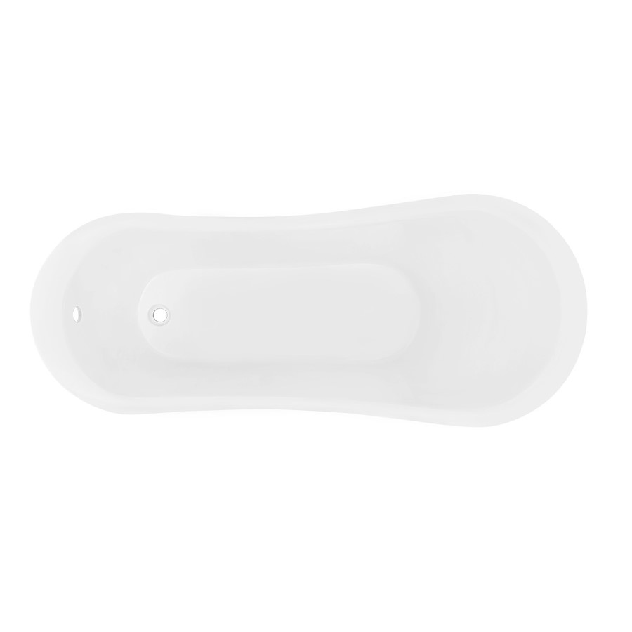 Freestanding Single Ended Roll Top Slipper Bath with Black Feet 1615 x 690mm - Park Royal