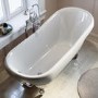 Freestanding Single Ended Roll Top Slipper Bath with Chrome Feet 1615 x 690mm - Park Royal