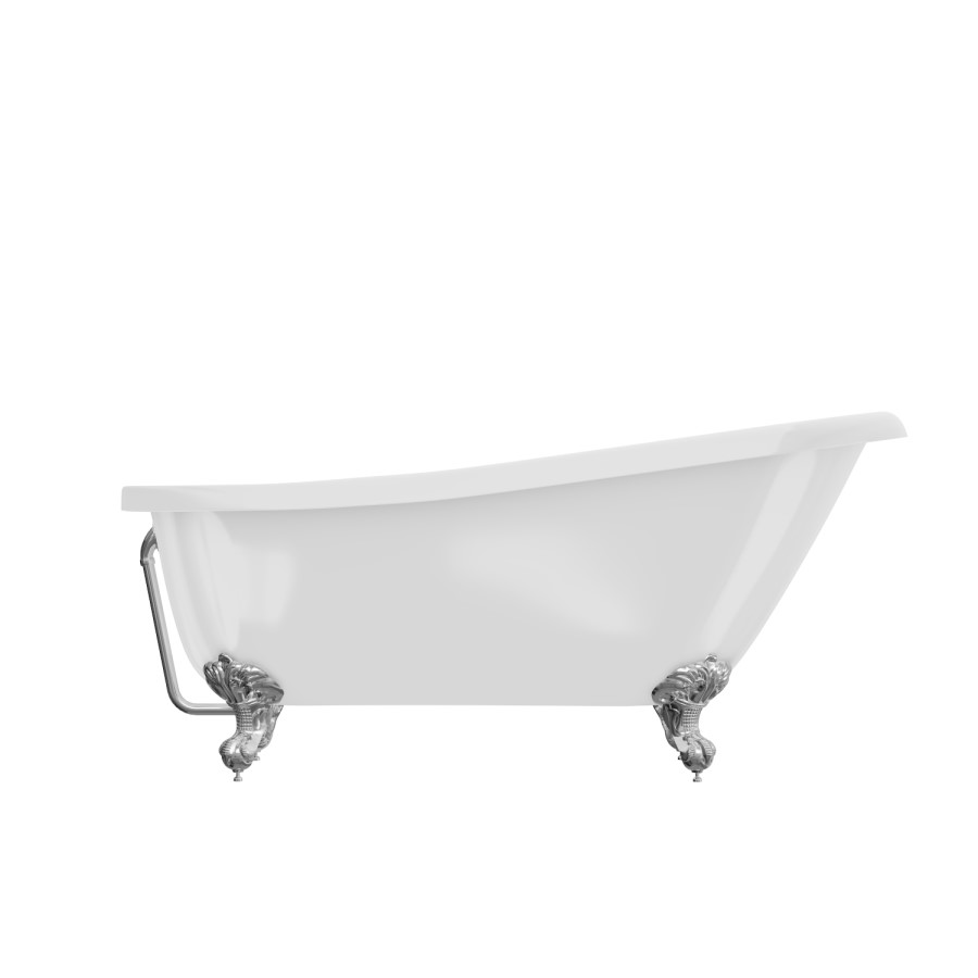 Freestanding Single Ended Roll Top Slipper Bath with Chrome Feet 1615 x 690mm - Park Royal