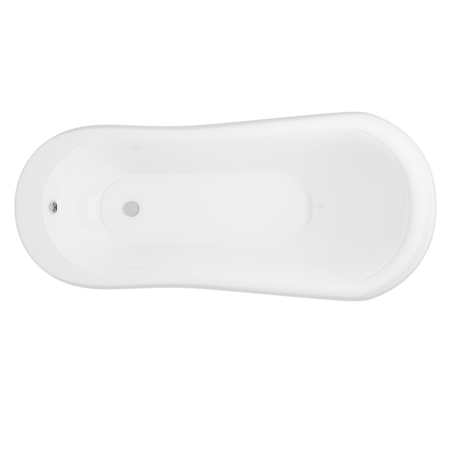 Freestanding Single Ended Roll Top Slipper Bath with Chrome Feet 1615 x 690mm - Park Royal