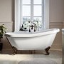 Freestanding Single Ended Roll Top Slipper Bath with Brushed Bronze Feet 1615 x 690mm - Park Royal