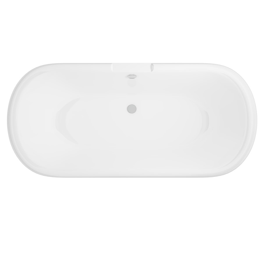 Freestanding Double Ended Roll Top Bath with Chrome Feet 1515 x 740mm - Park Royal