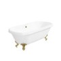 Freestanding Double Ended Roll Top Bath with Brushed Brass Feet 1795 x 785mm - Park Royal