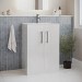 600mm White Freestanding Vanity Unit with Basin and Chrome Handles - Ashford