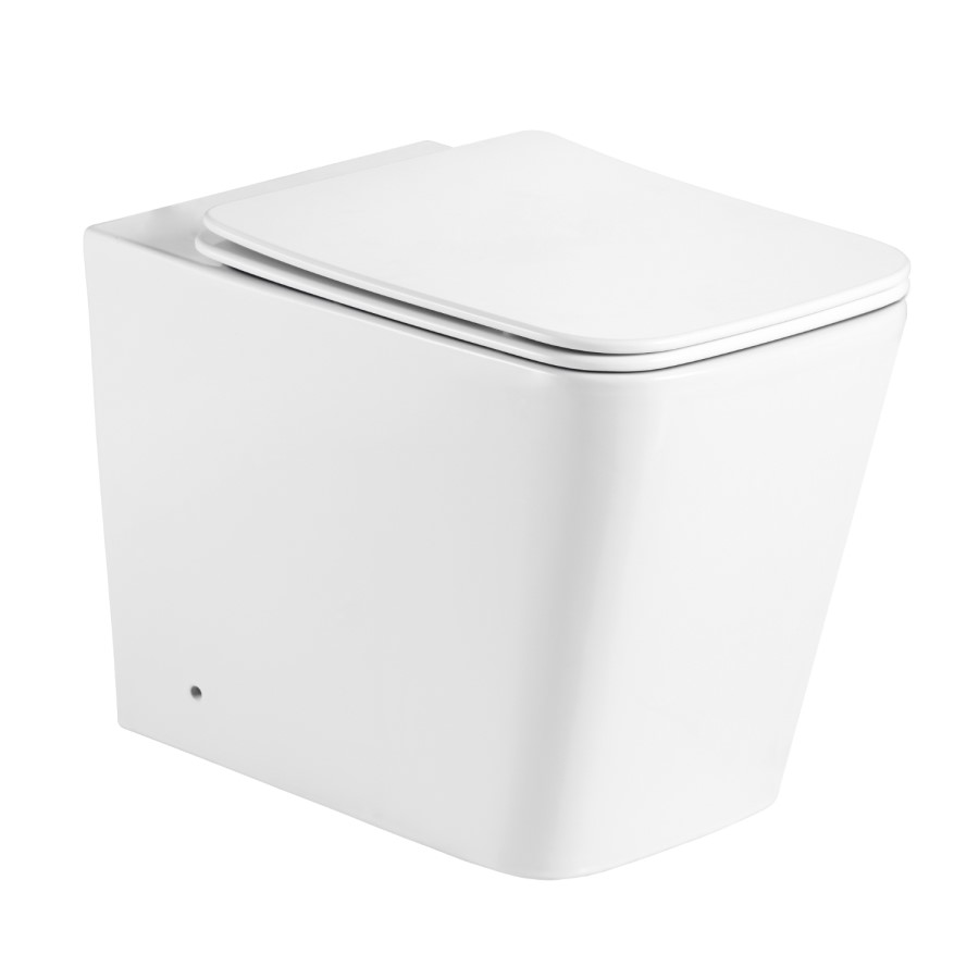 1100mm Grey Left Hand Toilet and Sink Unit with Square Toilet and Chrome Fittings - Bali