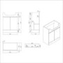 1100mm Grey Right Hand Toilet and Sink Unit with Square Toilet and Chrome Fittings - Bali