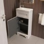 Close Coupled Toilet and White Basin Vanity Unit Cloakroom Suite - Baxenden