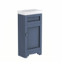 Close Coupled Toilet and Blue Basin Vanity Unit Cloakroom Suite - Baxenden