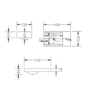 Close Coupled Toilet and Blue Basin Vanity Unit Cloakroom Suite - Baxenden