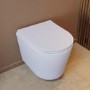 Matt White Wall Hung Rimless Short Projection Toilet with Soft Close Seat – Verona
