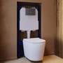 Matt White Wall Hung Rimless Toilet with Soft Close Seat, Chrome Mechanical Flush Plate, 1168mm Frame & Cistern – Verona