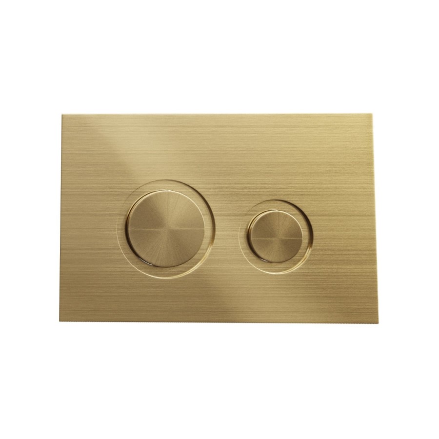 Matt White Wall Hung Rimless Toilet with Soft Close Seat, Brushed Brass Mechanical Flush Plate, 1168mm Frame & Cistern – Verona