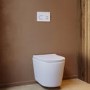 Matt White Wall Hung Rimless Toilet with Soft Close Seat, White Glass Sensor Flush Plate, 1168mm Frame & Cistern – Verona