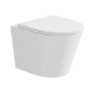 Matt White Wall Hung Rimless Toilet with  Soft Close Seat, Black Pneumatic Flush Plate, 1168mm Frame & Cistern – Verona