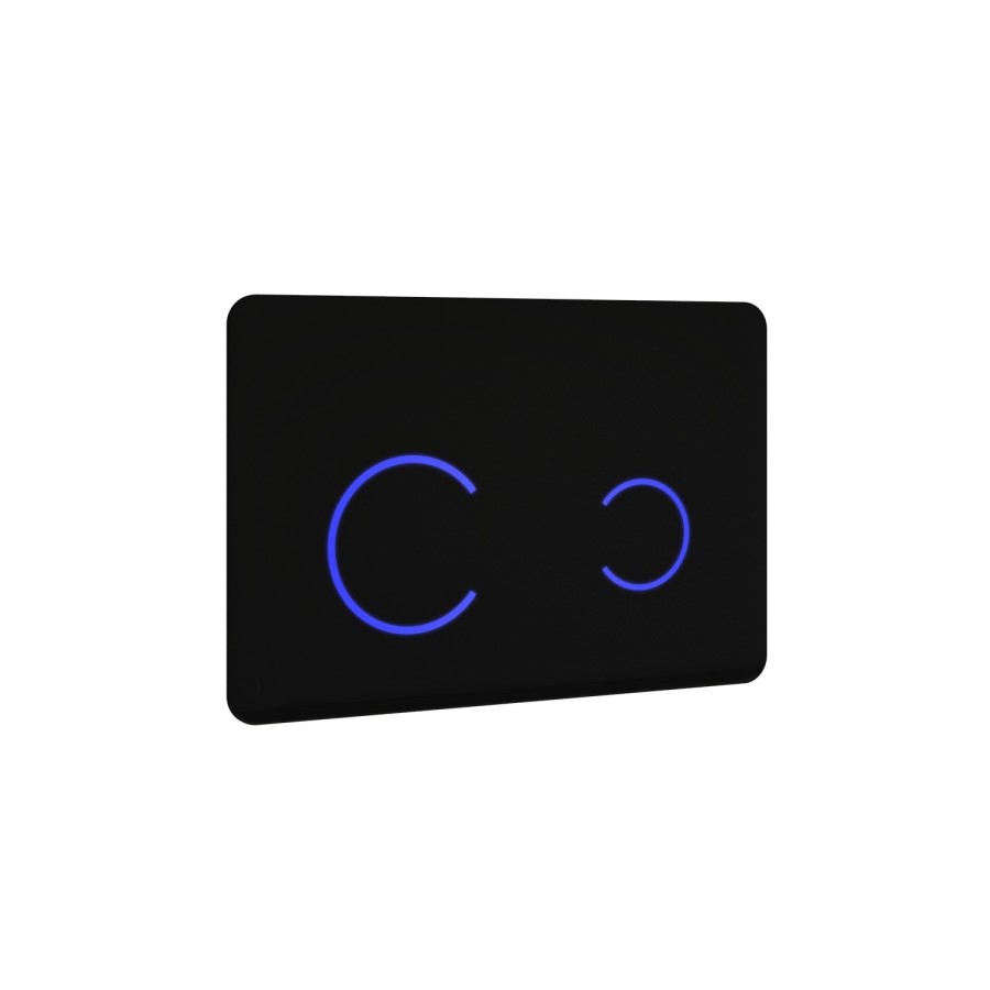 Matt White Wall Hung Rimless Toilet with Soft Close Seat, Black Glass Sensor Flush Plate, 1168mm Frame & Cistern – Verona
