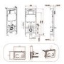Matt White Wall Hung Rimless Toilet with Soft Close Seat, Black Glass Sensor Flush Plate, 1168mm Frame & Cistern – Verona