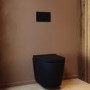 Matt Black Wall Hung Rimless Toilet with Soft Close Seat, Black Mechanical Flush Plate, 1168mm Frame & Cistern – Verona