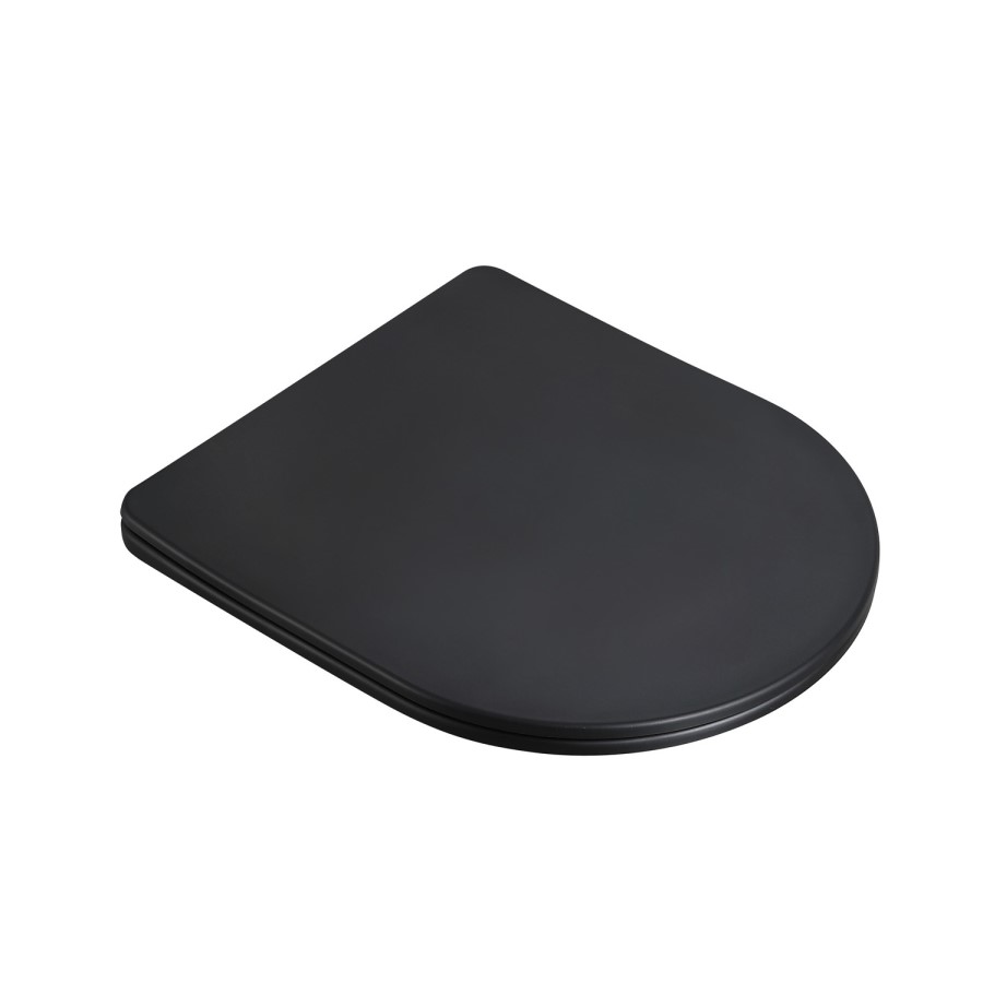 Matt Black Wall Hung Rimless Toilet with Soft Close Seat, White Glass Sensor Flush Plate, 820mm Frame & Cistern – Verona