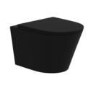 Matt Black Wall Hung Rimless Toilet with Soft Close Seat, Black Glass Sensor Flush Plate, 1168mm Frame & Cistern – Verona