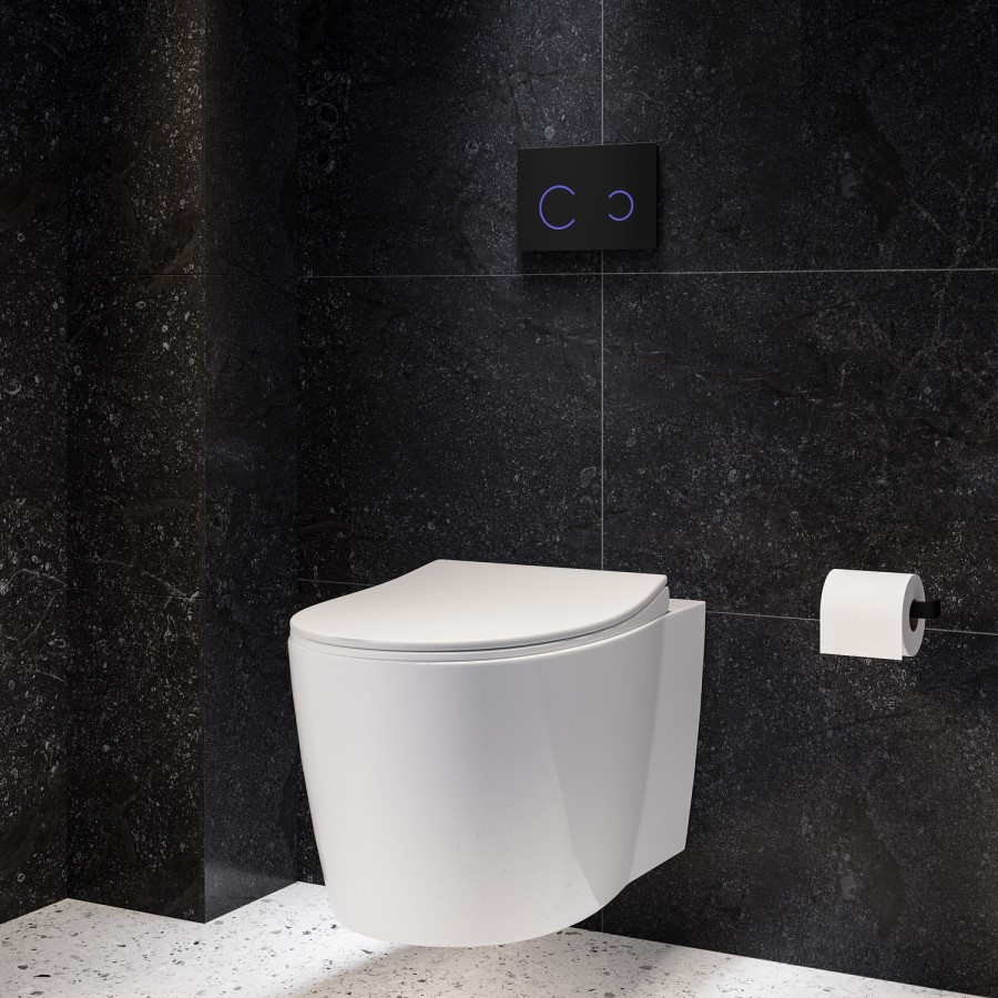 Wall Hung Rimless Short Projection Toilet with Soft Close Seat - Alcor